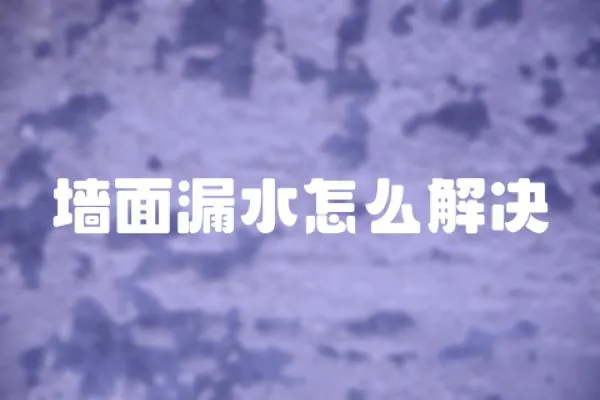 墻面漏水怎么解決