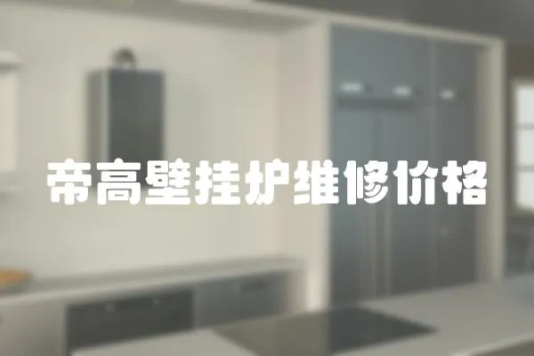 帝高壁掛爐維修價格