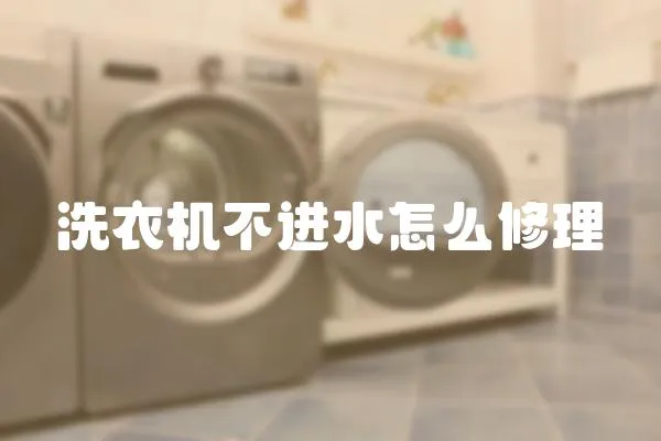 洗衣機不進水怎么修理