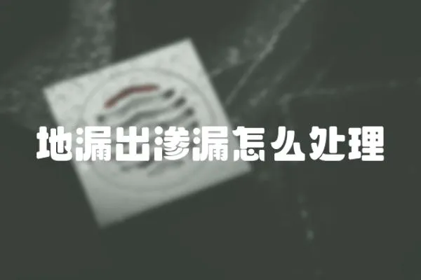 地漏出滲漏怎么處理