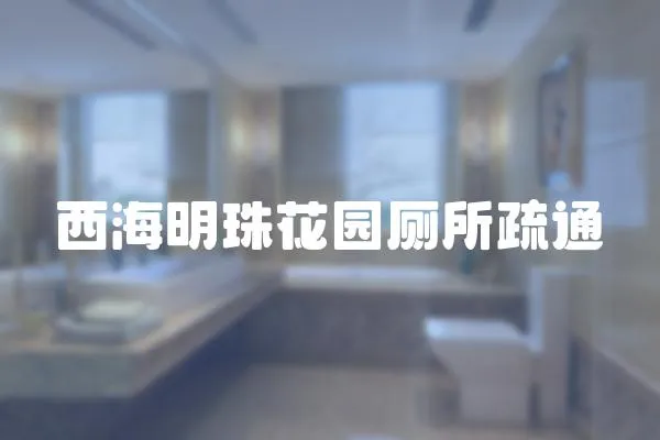 西海明珠花園廁所疏通