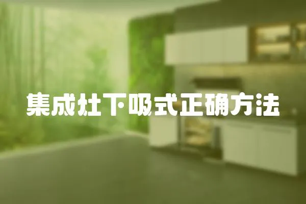 集成灶下吸式正確方法
