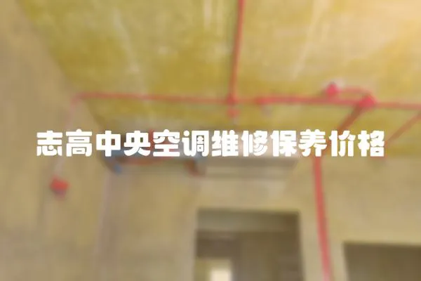 志高中央空調維修保養價格