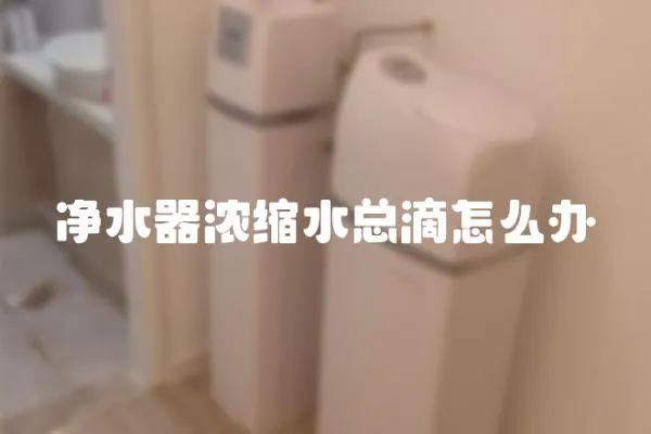 凈水器濃縮水總滴怎么辦