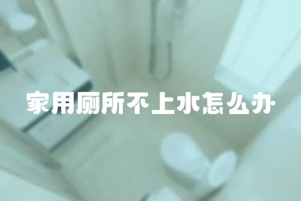 家用廁所不上水怎么辦