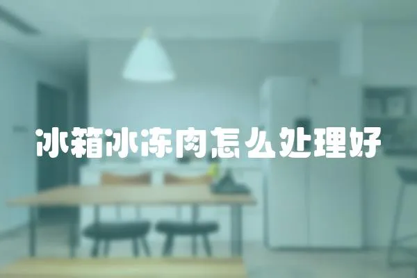 冰箱冰冻肉怎么处理好