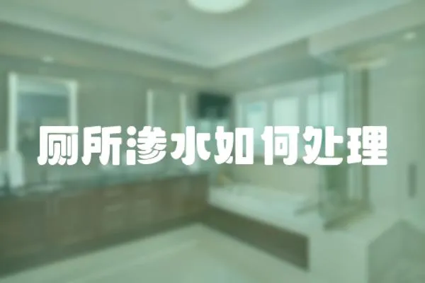 廁所滲水如何處理