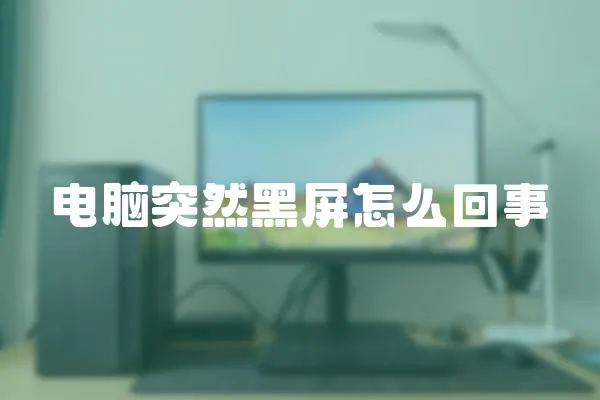 電腦突然黑屏怎么回事