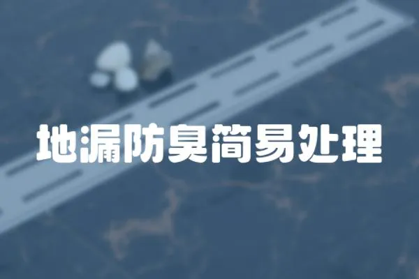 地漏防臭簡易處理