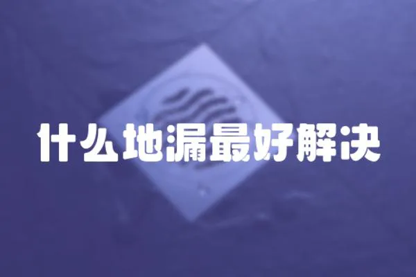 什么地漏最好解決