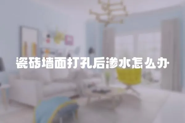 瓷磚墻面打孔后滲水怎么辦