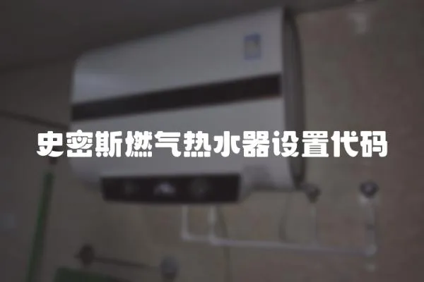 史密斯燃氣熱水器設(shè)置代碼