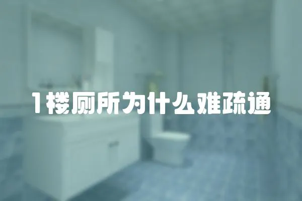 1樓廁所為什么難疏通