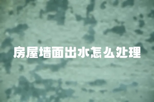 房屋墻面出水怎么處理