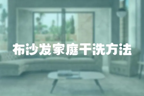 布沙發(fā)家庭干洗方法
