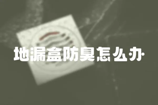 地漏盒防臭怎么辦
