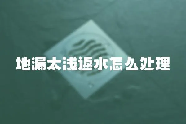 地漏太淺返水怎么處理