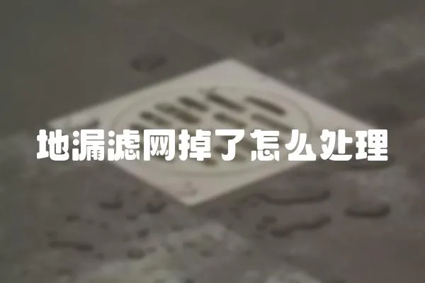 地漏濾網掉了怎么處理