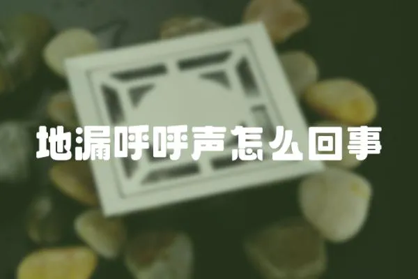地漏呼呼聲怎么回事