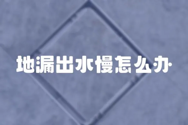 地漏出水慢怎么辦
