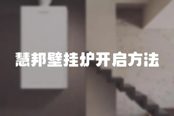 慧邦壁掛爐開啟方法