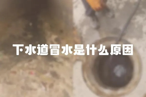 下水道冒水是什么原因