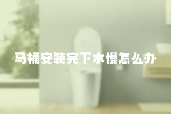 馬桶安裝完下水慢怎么辦