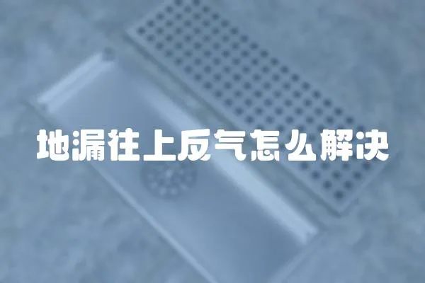 地漏往上反氣怎么解決