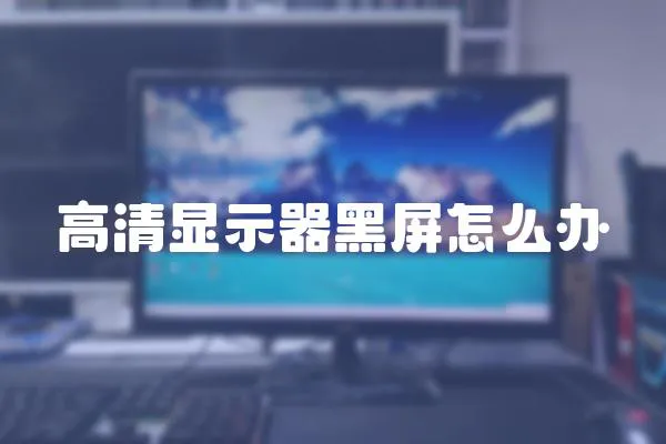 高清顯示器黑屏怎么辦