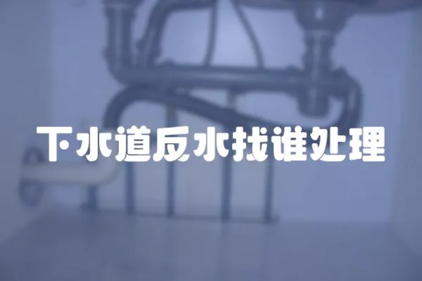 下水道反水找誰處理