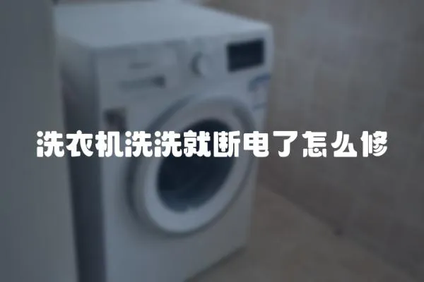 洗衣機洗洗就斷電了怎么修