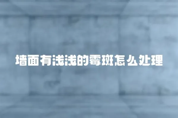 墻面有淺淺的霉斑怎么處理