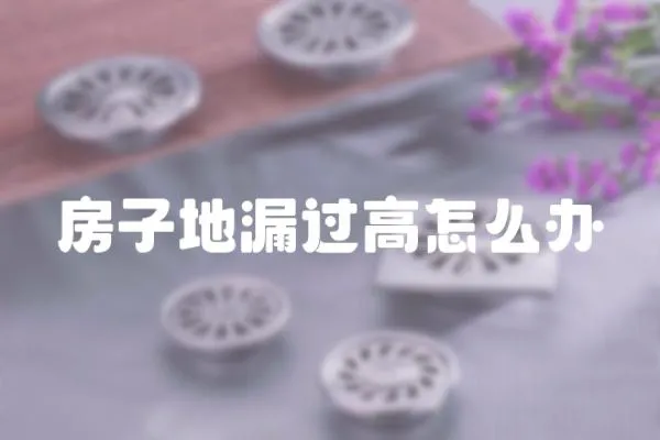 房子地漏過高怎么辦