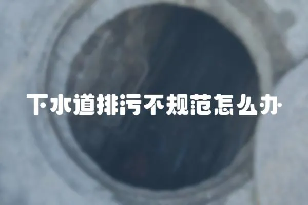 下水道排污不規(guī)范怎么辦
