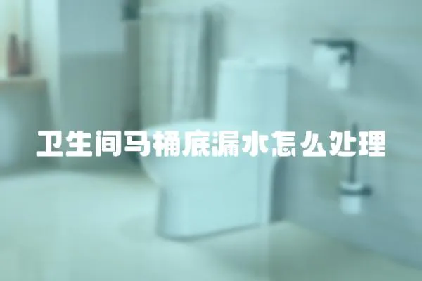 衛(wèi)生間馬桶底漏水怎么處理
