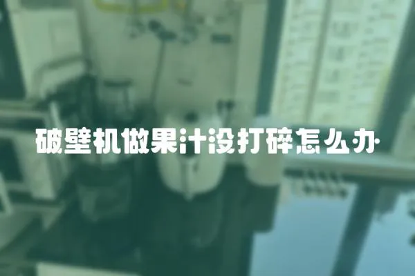破壁機(jī)做果汁沒打碎怎么辦