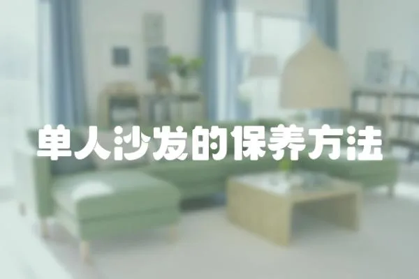 單人沙發(fā)的保養(yǎng)方法