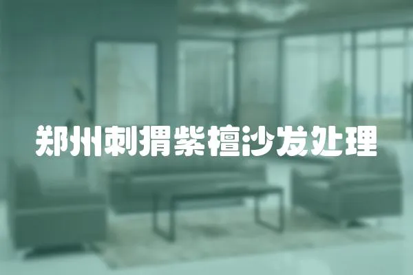 鄭州刺猬紫檀沙發處理