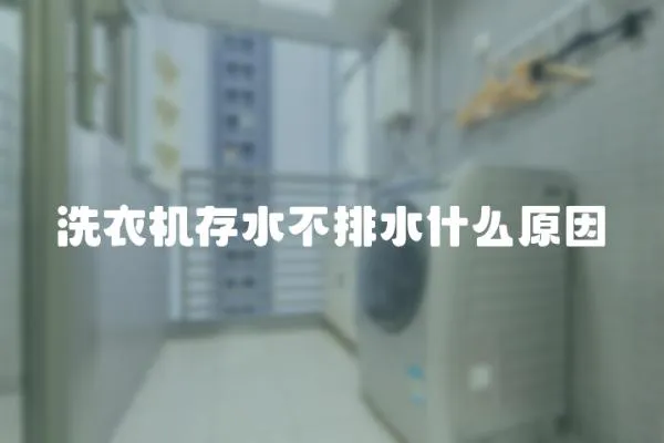 洗衣機存水不排水什么原因