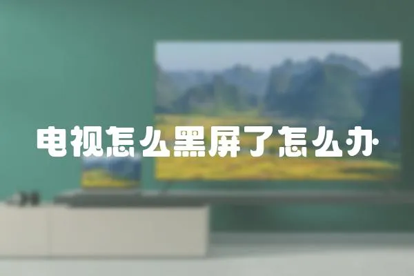 電視怎么黑屏了怎么辦