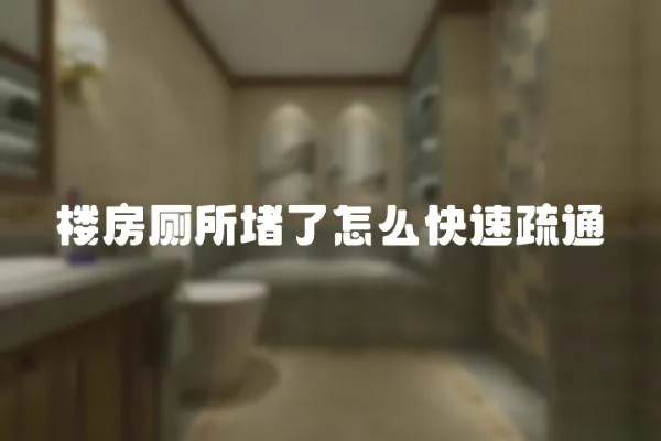 樓房廁所堵了怎么快速疏通