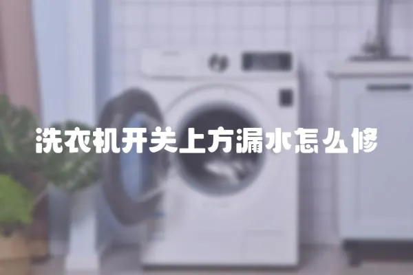 洗衣機開關上方漏水怎么修