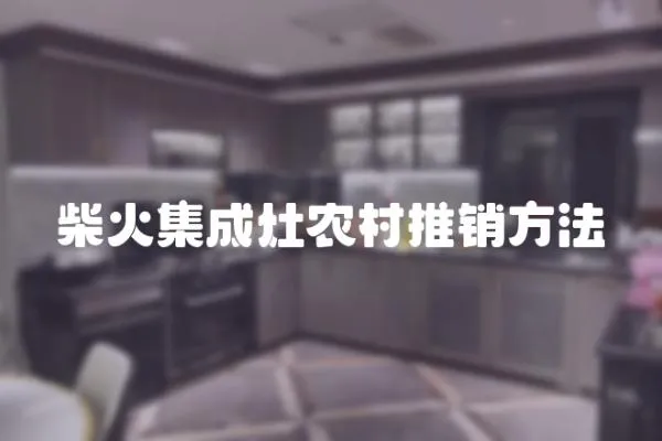 柴火集成灶農村推銷方法