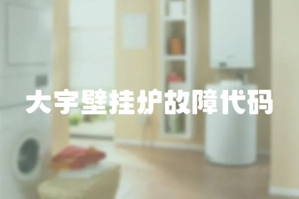 大宇壁掛爐故障代碼