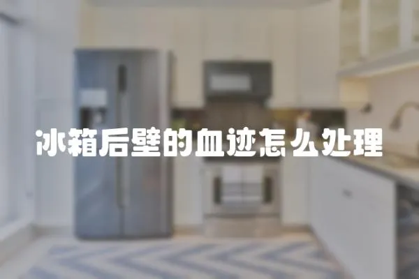 冰箱后壁的血跡怎么處理