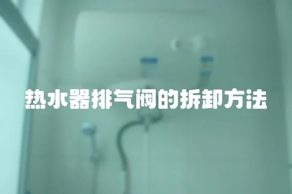 熱水器排氣閥的拆卸方法