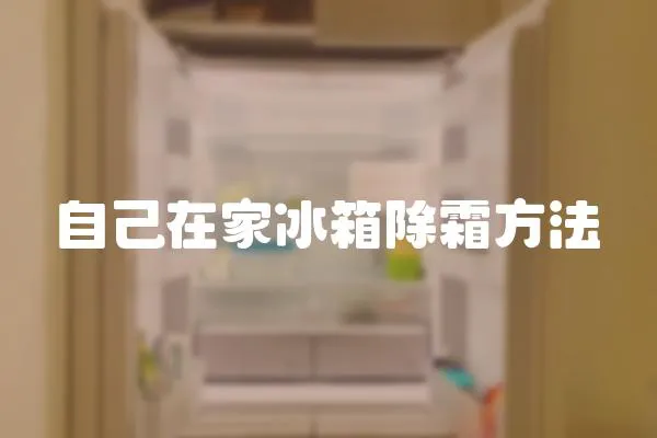 自己在家冰箱除霜方法