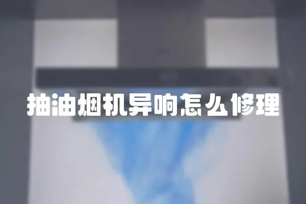抽油煙機異響怎么修理