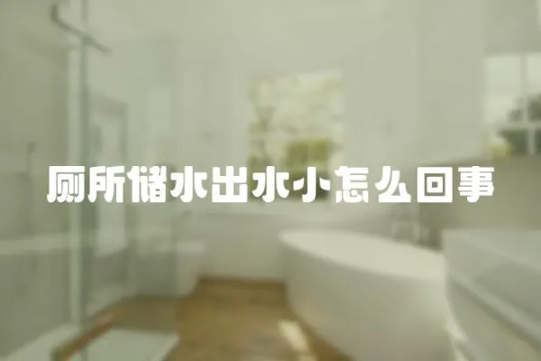 廁所儲水出水小怎么回事