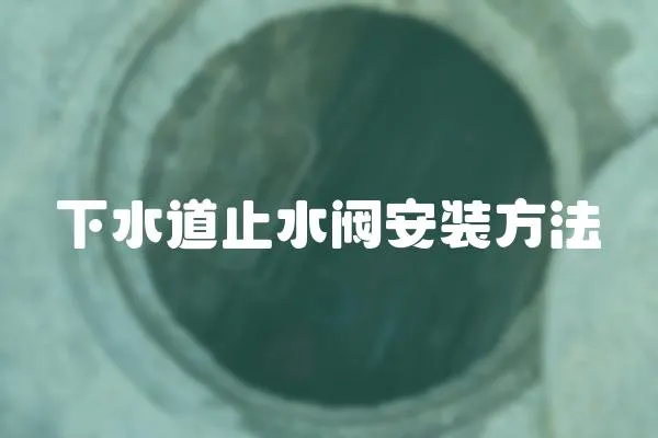 下水道止水閥安裝方法